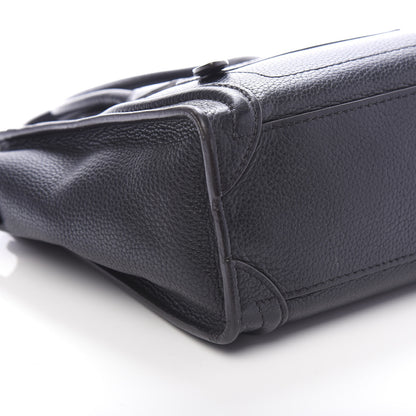 Celine Drummed Calfskin Nano Luggage Black 7 of 11