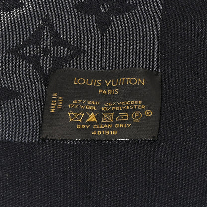 Louis Vuitton Silk Lurex Wool Monogram Shine Shawl Black 3 of 10