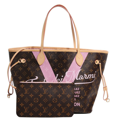 Louis Vuitton Monogram Forte Dei Marmi V Neverfull MM Rose Ballerine 1 of 8