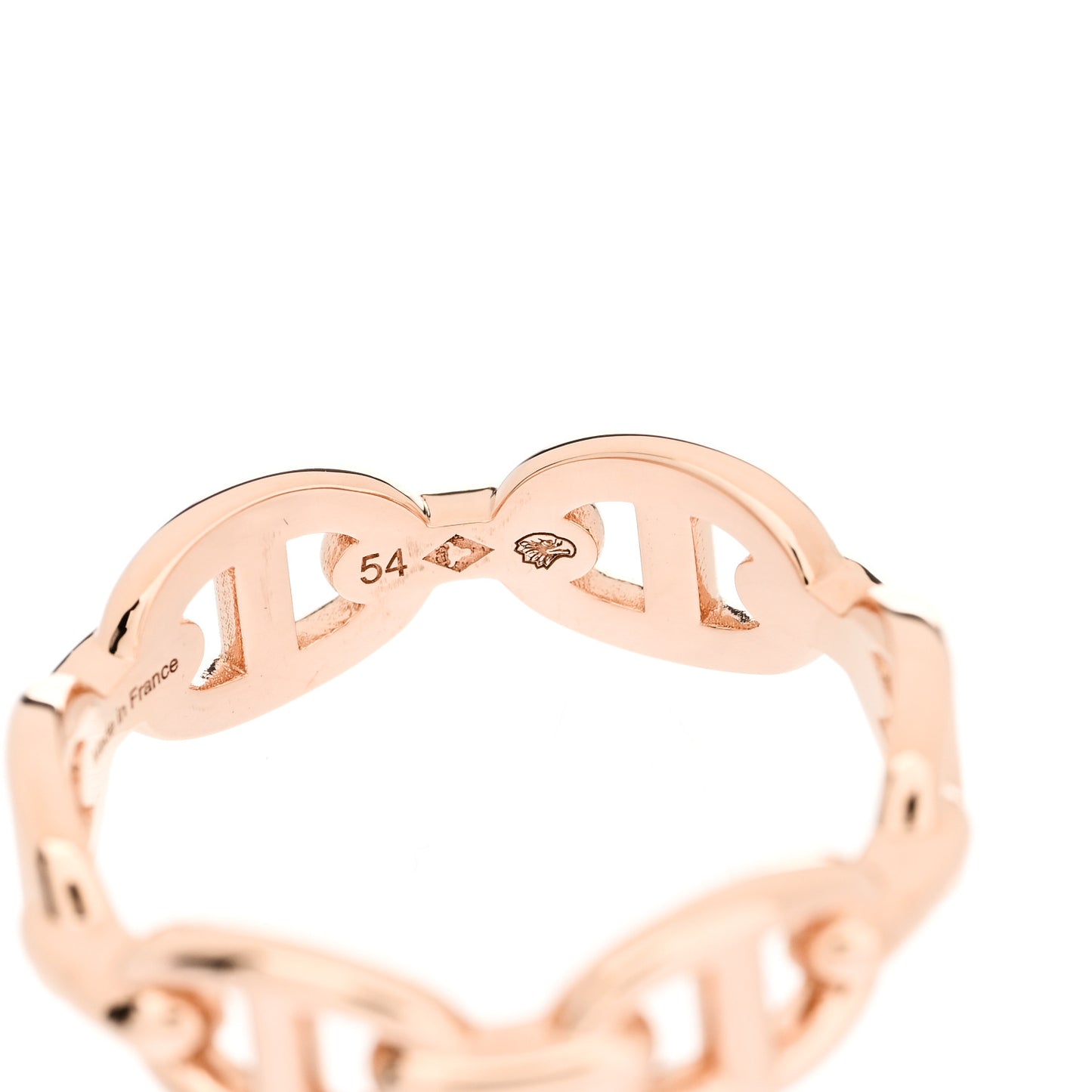 18K Rose Gold PM Chaine D'Ancre Enchainee Ring 54 6.75