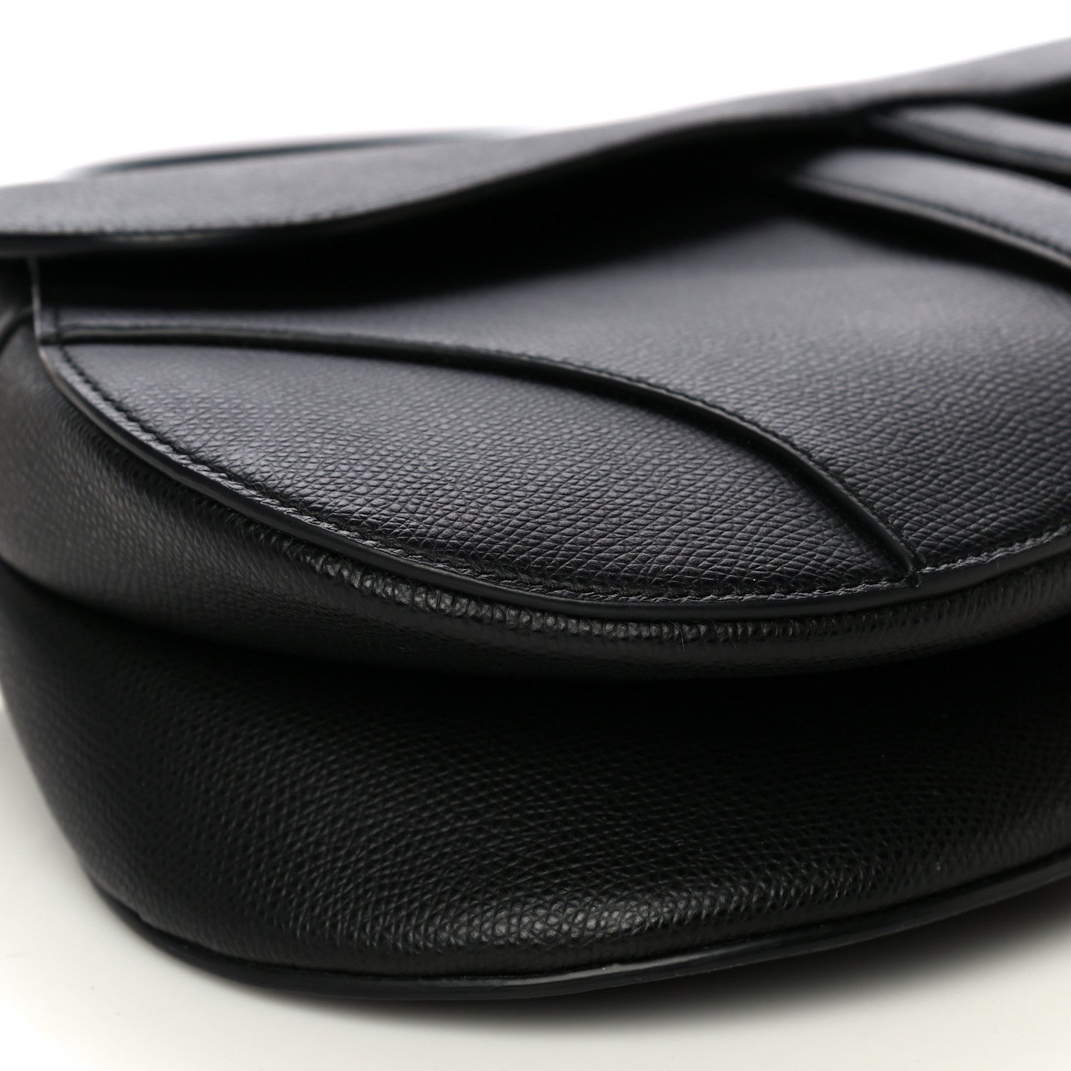Christian Dior Grained Calfskin Saddle Bag Black 8 of 10
