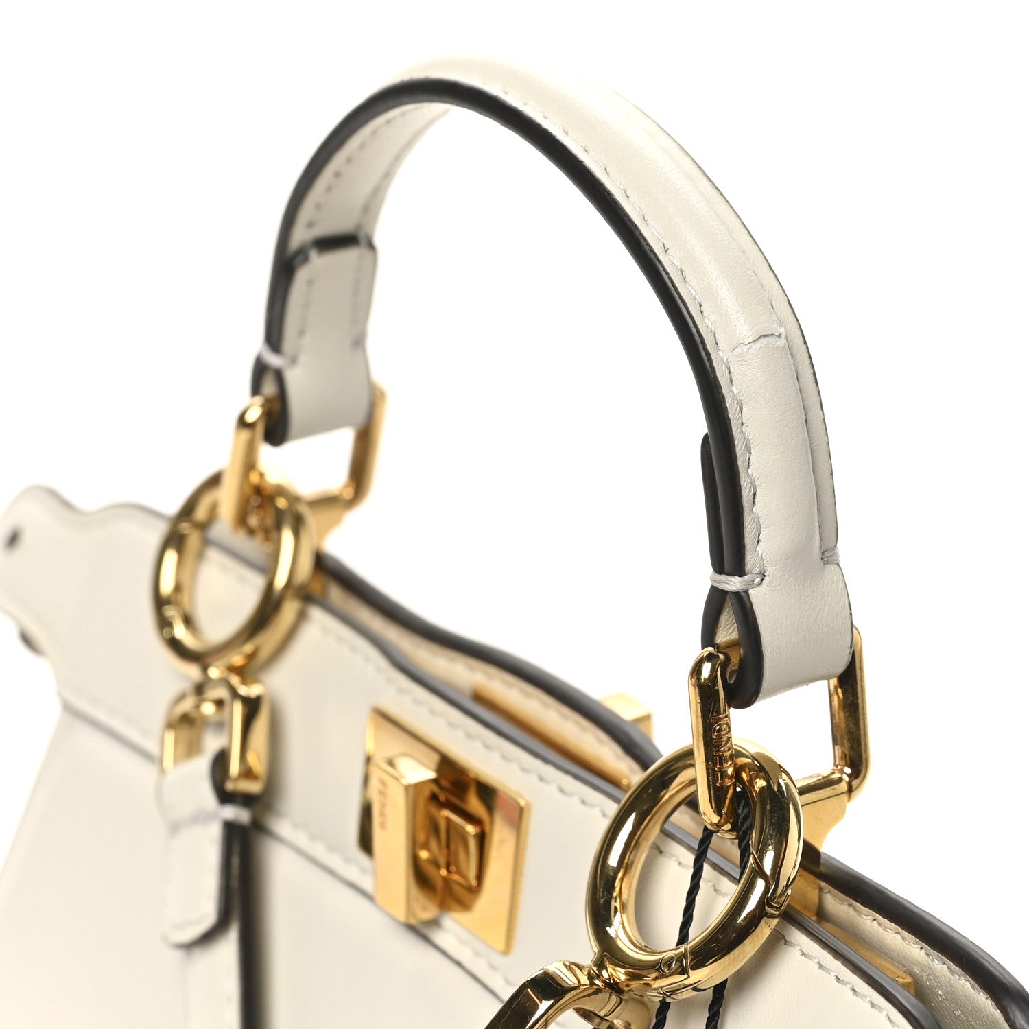 Fendi Shiny Nappa Petite Peekaboo I SEE U Satchel White 11 of 11