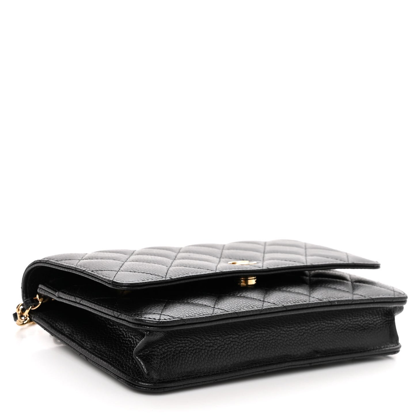 Caviar Quilted Wallet on Chain WOC Black
