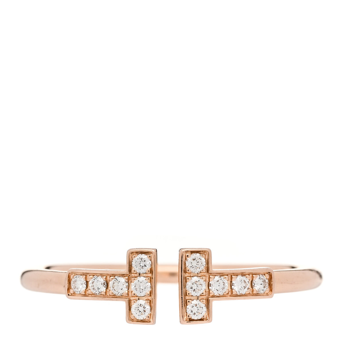 18K Yellow Gold Diamond T Wire Ring 61 9.5