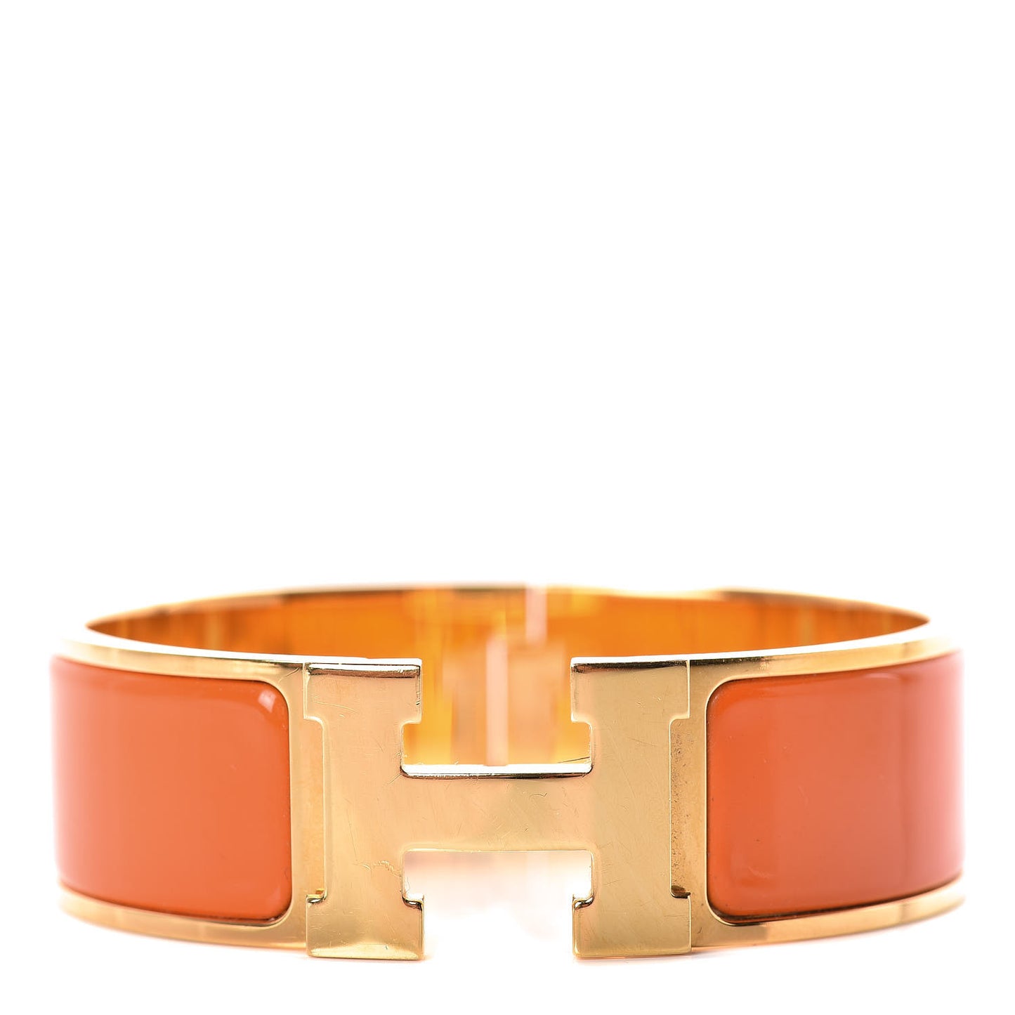 Enamel Wide Clic Clac H Bracelet GM Orange