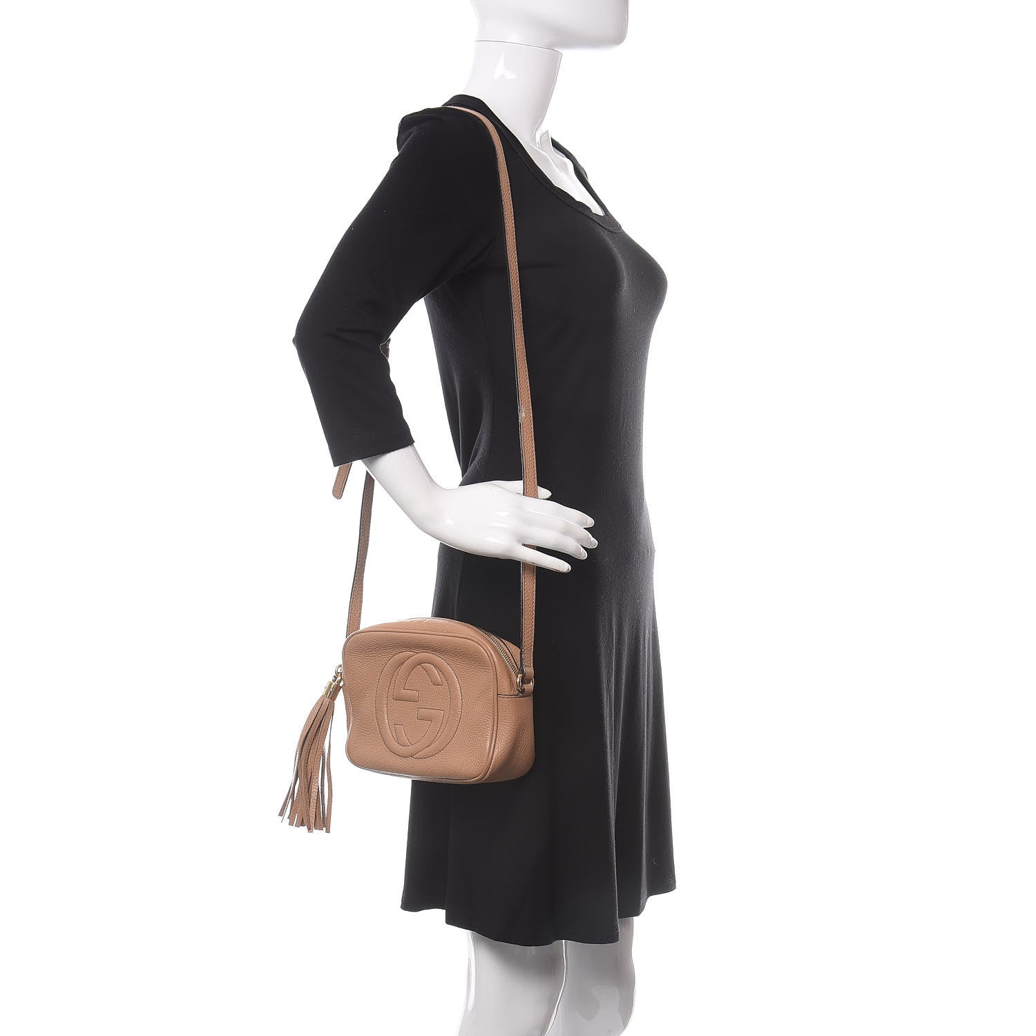 Gucci Pebbled Calfskin Small Soho Disco Bag Rose Beige 2 of 12