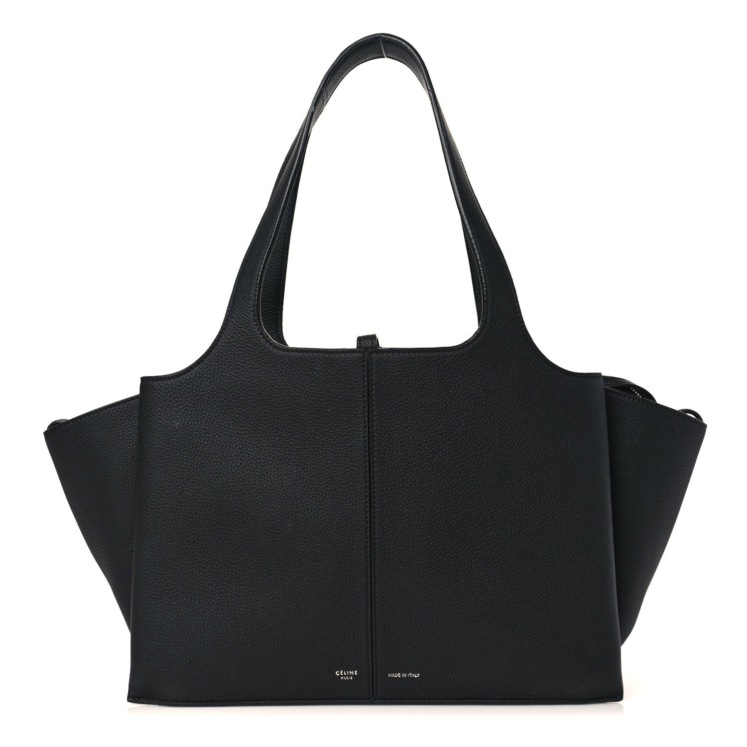 Celine Baby Grained Calfskin Medium Tri-Fold Bag Black 1 of 8