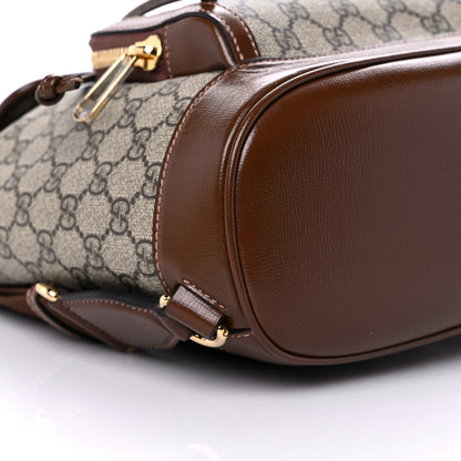 Gucci GG Supreme Monogram Azalea Calfskin Retro Interlocking G Buckle Backpack Beige Ebony Brown Sugar 7 of 10