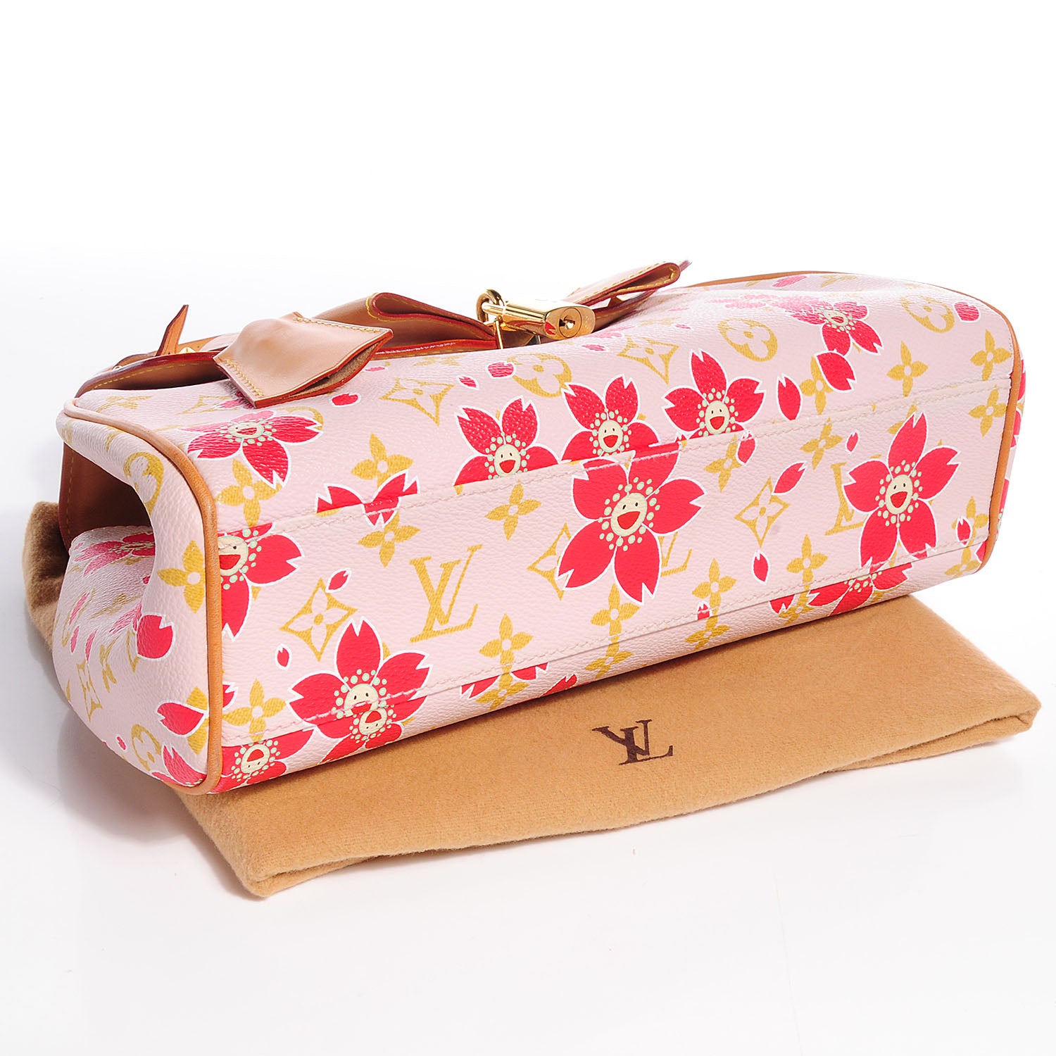 Louis Vuitton Monogram Cherry Blossom Sac Retro Bag Red 4 of 7