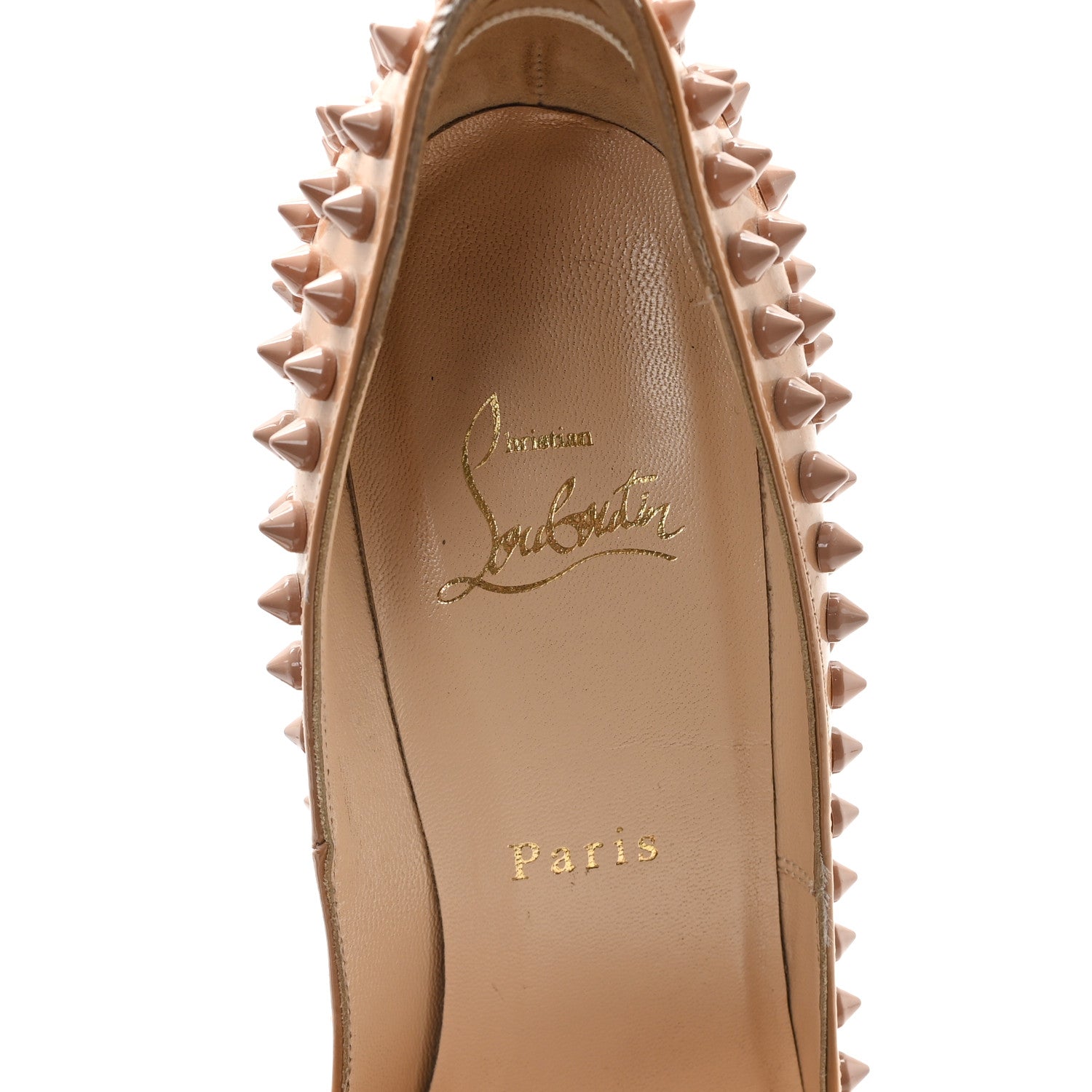 Christian Louboutin Patent Pigalle Spikes 120 Pumps 36 Nude 8 of 9