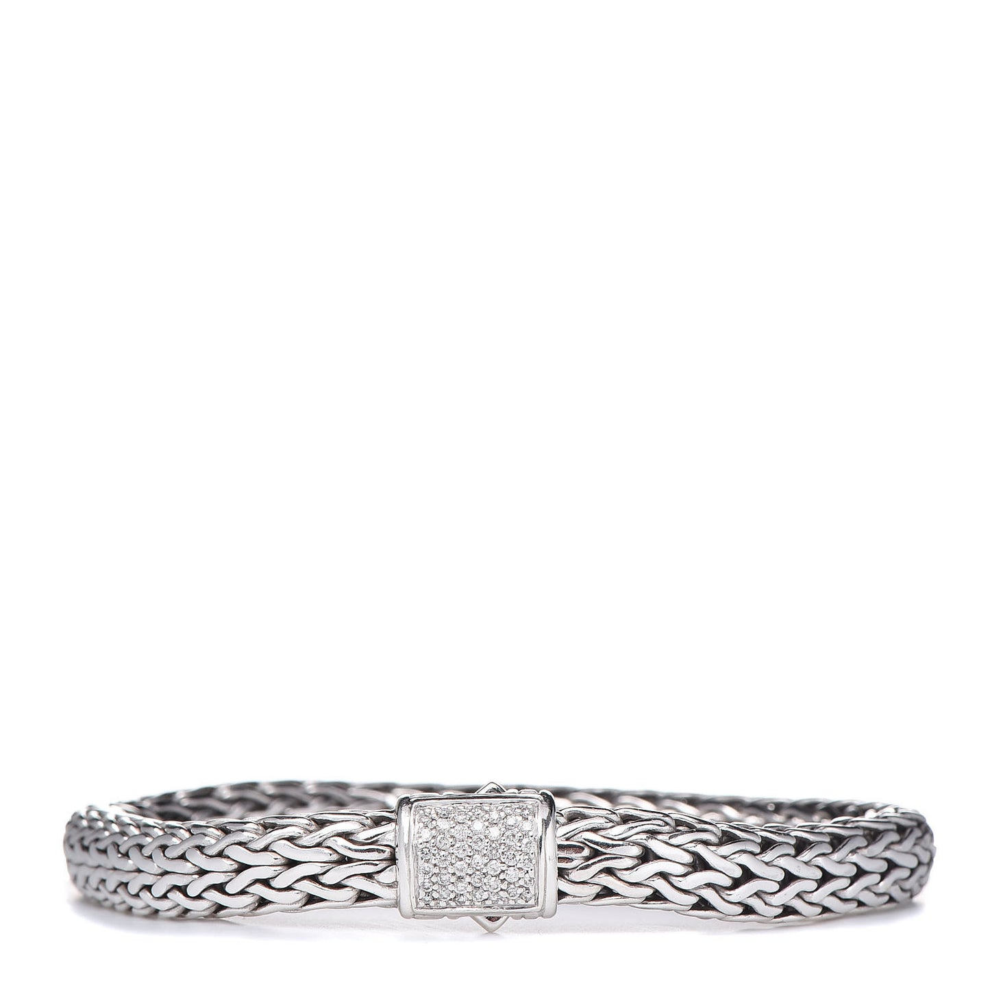 Sterling Silver Diamond 7.5mm Classic Chain Bracelet