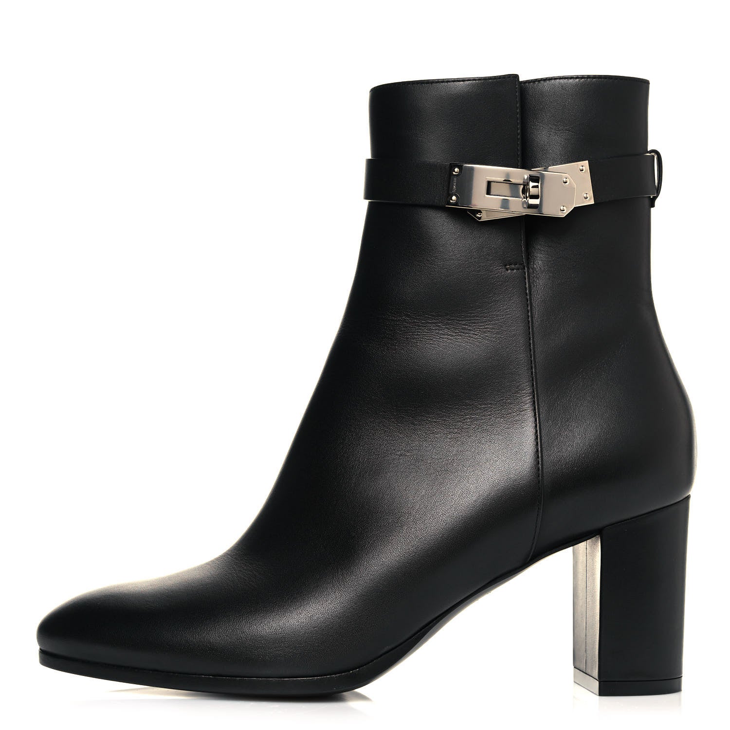 Hermes Calfskin Saint Germain Ankle Boots 37.5 Black 1 of 12