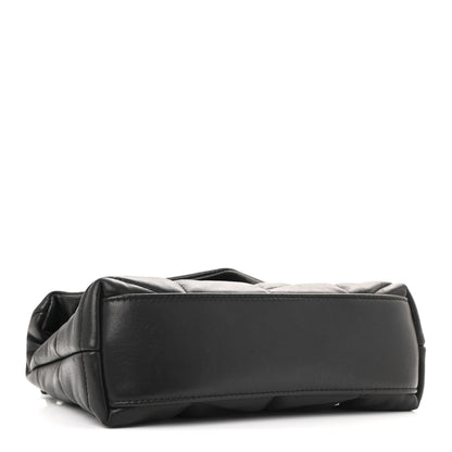 Saint Laurent Lambskin Quilted Toy Loulou Puffer Monogram Monochrome Chain Satchel Black 4 of 11