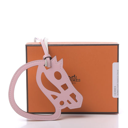 Hermes Swift Paddock Cheval Horse Bag Charm Rose Sakura White 4 of 4