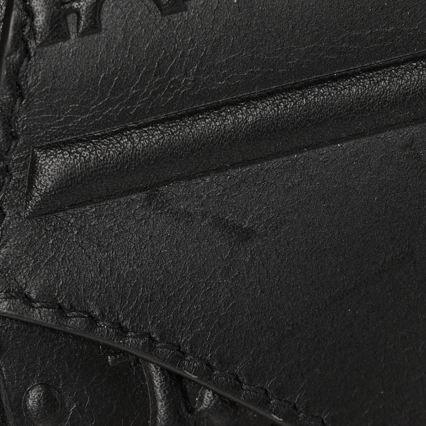 Calfskin Embossed Oblique Saddle Bag Black