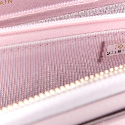 Chanel Caviar Quilted Small Gusset Zip Around Wallet Pink 8 of 9