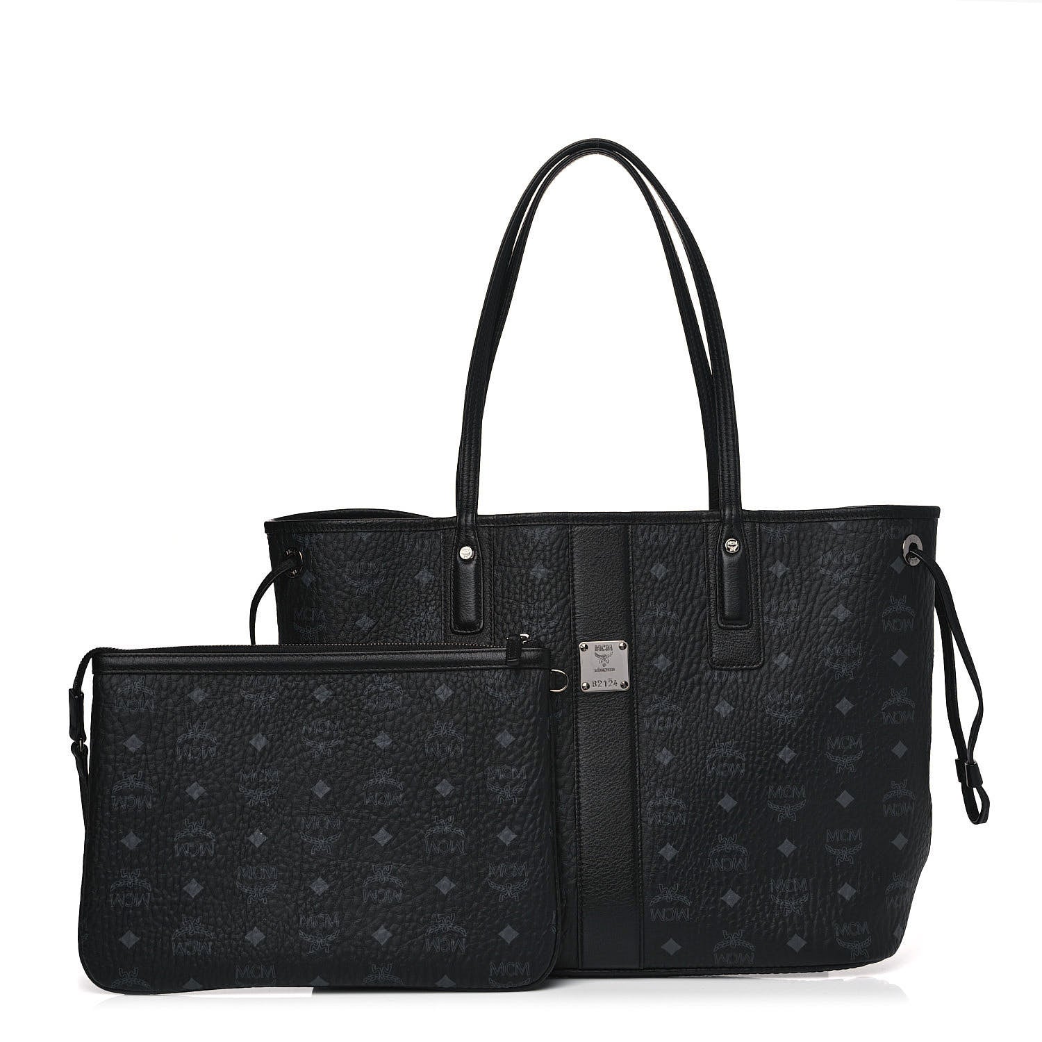 MCM Visetos Medium Liz Reversible Shopper Tote Black 1 of 19