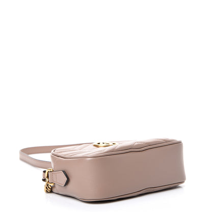 Gucci Calfskin Matelasse Mini GG Marmont Chain Shoulder Bag Porcelain Rose 3 of 9