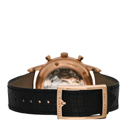 Tiffany 18K Rose Gold Alligator 42mm CT60 Chronograph Automatic Watch 3 of 5