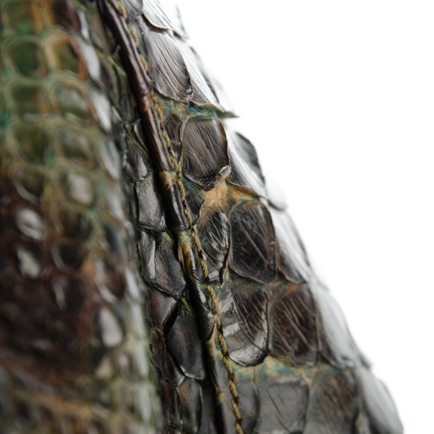 Chanel Python Tassel Drawstring Shoulder Bag Dark Blue Brown 10 of 11