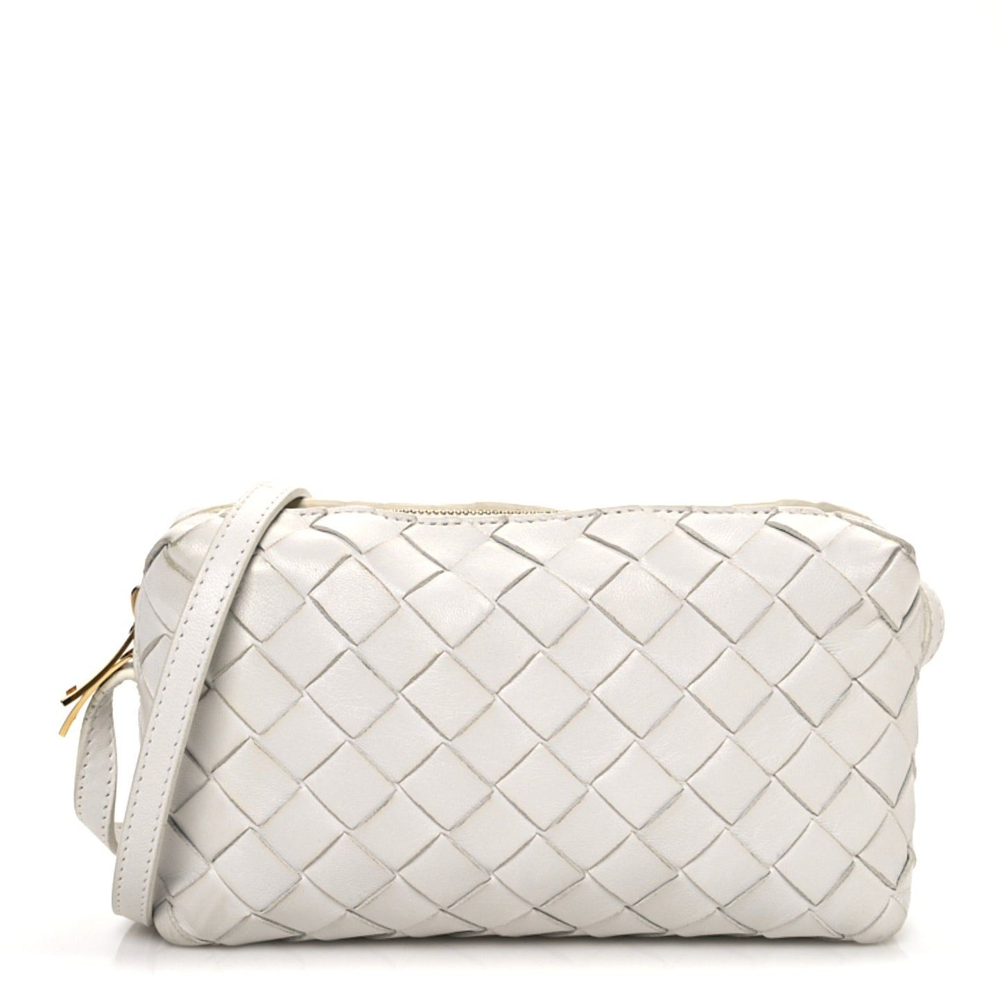 Nappa Intrecciato Candy Loop Camera Bag White