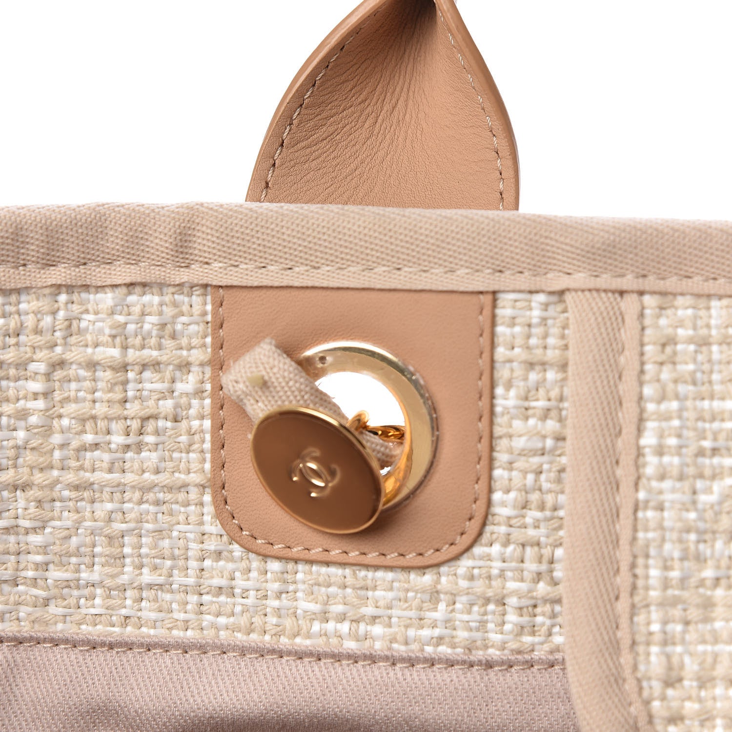 Chanel Canvas Large Deauville Tote Light Beige 16 of 19