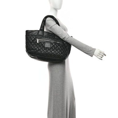Chanel Nylon Quilted Large Coco Cocoon Tote Black 2 of 10