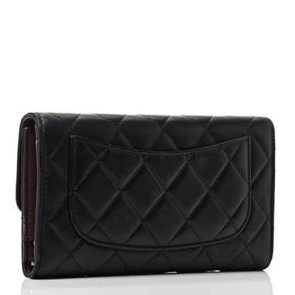 Chanel Lambskin Quilted Large Flap Wallet Black 2 of 3