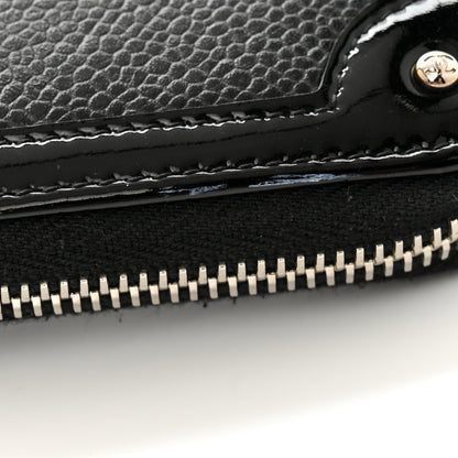 Chanel Caviar Patent Small CC Contour Zip Around Wallet Black 10 of 11