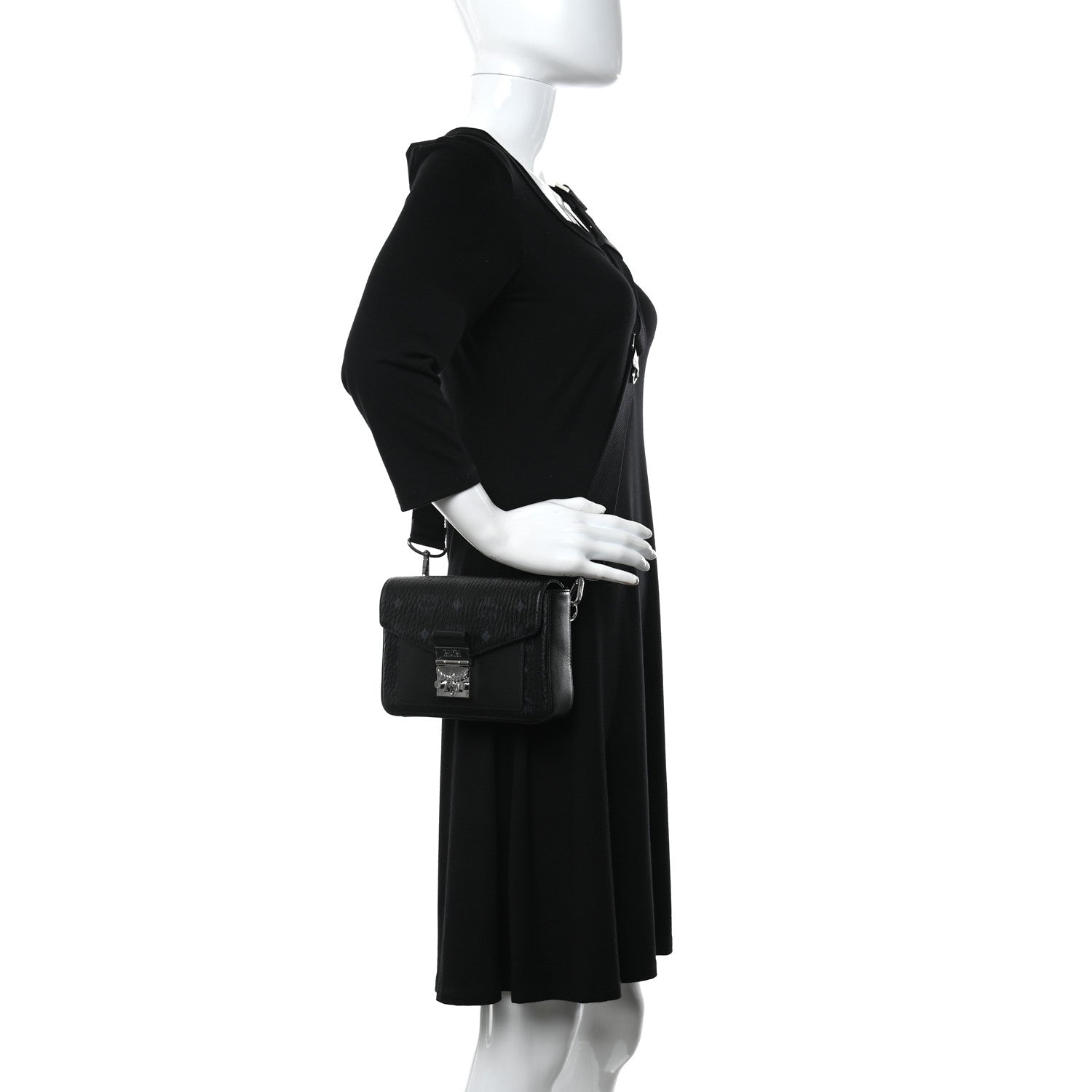 MCM Visetos Millie Crossbody Black 2 of 12