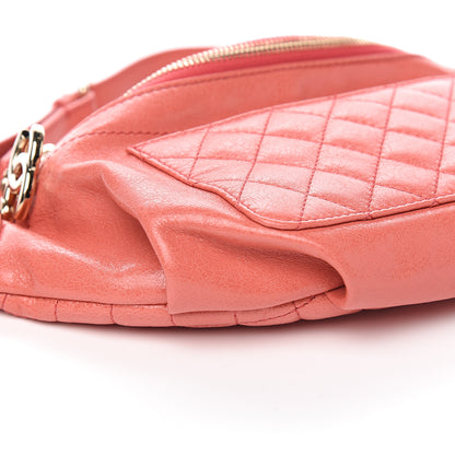 Chanel Crumpled Glazed Lambskin Quilted Waist Bag Fanny Pack Pink 7 of 9