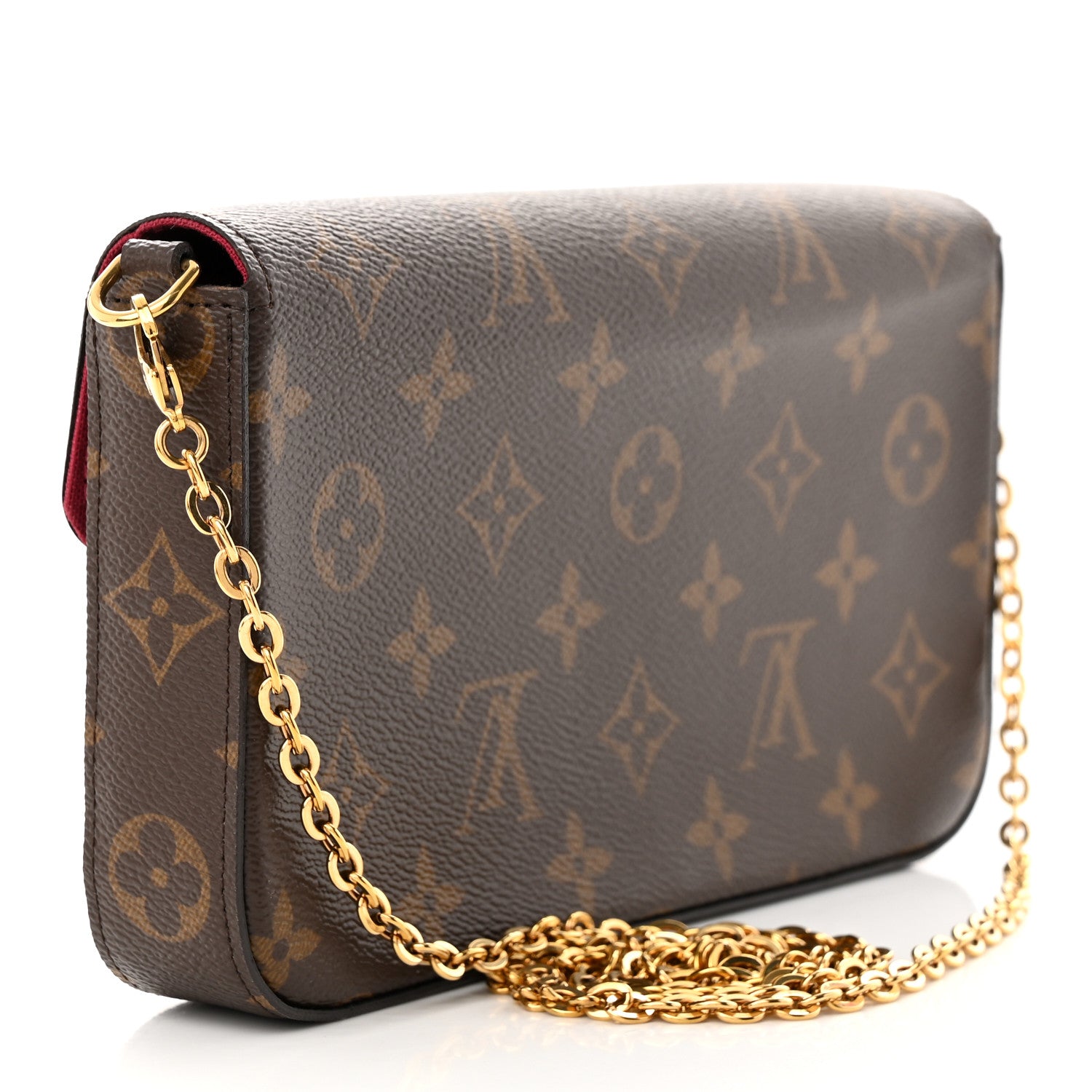Louis Vuitton Monogram Pochette Felicie Chain Wallet Fuchsia 4 of 15
