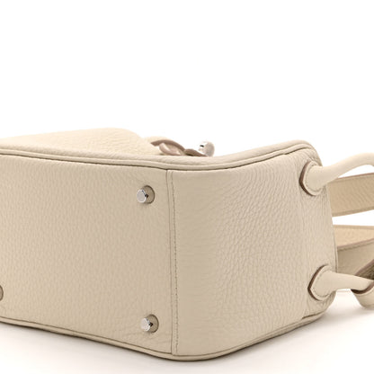 Hermes Taurillon Clemence Mini Lindy 20 Beton 10 of 12