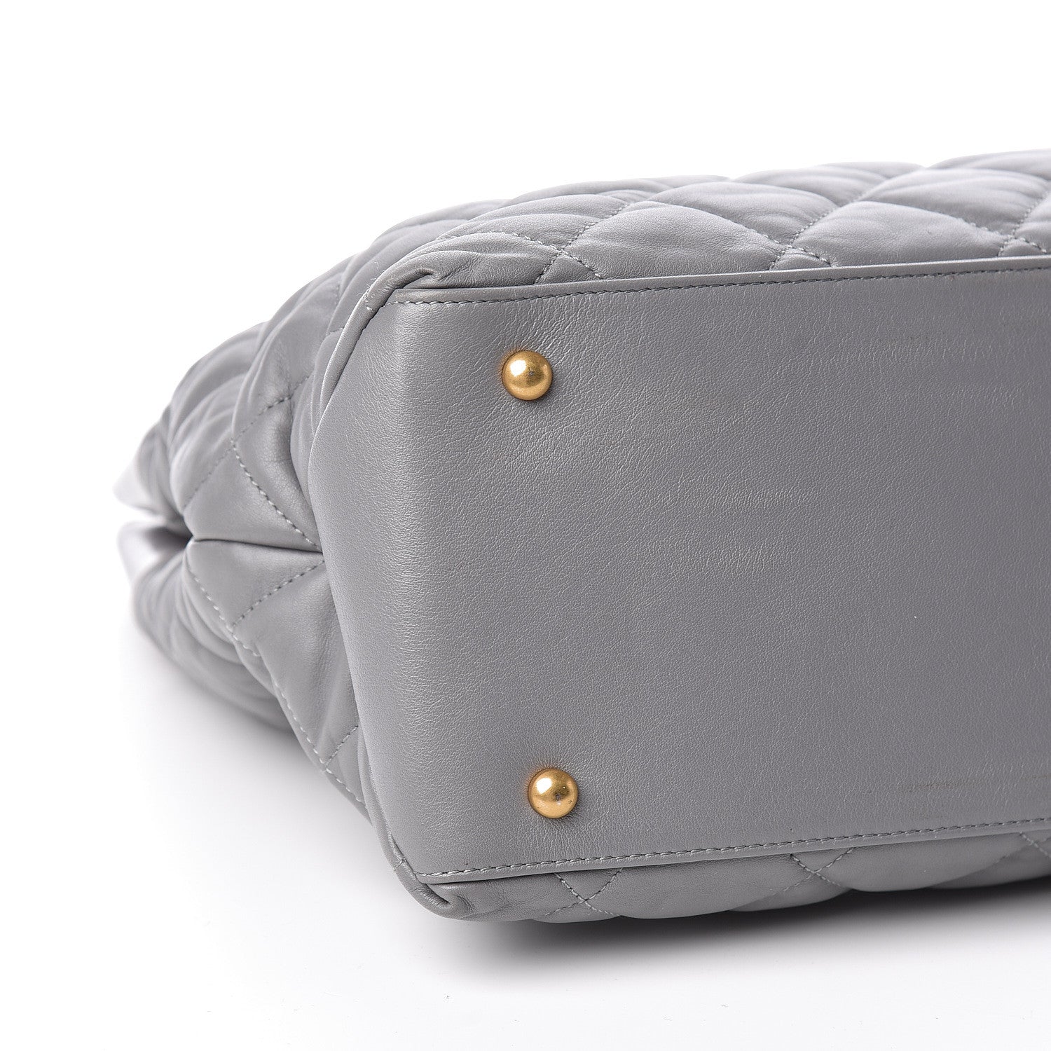 Chanel Calfskin Quilted Large Soft Elegance Tote Grey 9 of 12