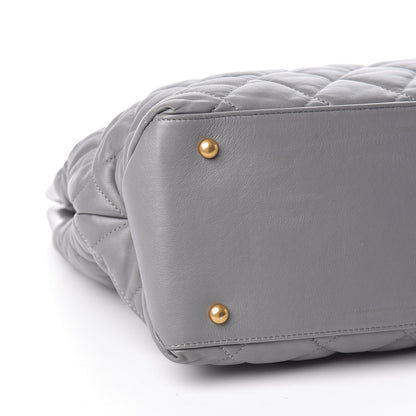 Chanel Calfskin Quilted Large Soft Elegance Tote Grey 9 of 12