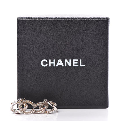 Chanel Crystal CC Drop Earrings Light Grey 5 of 5