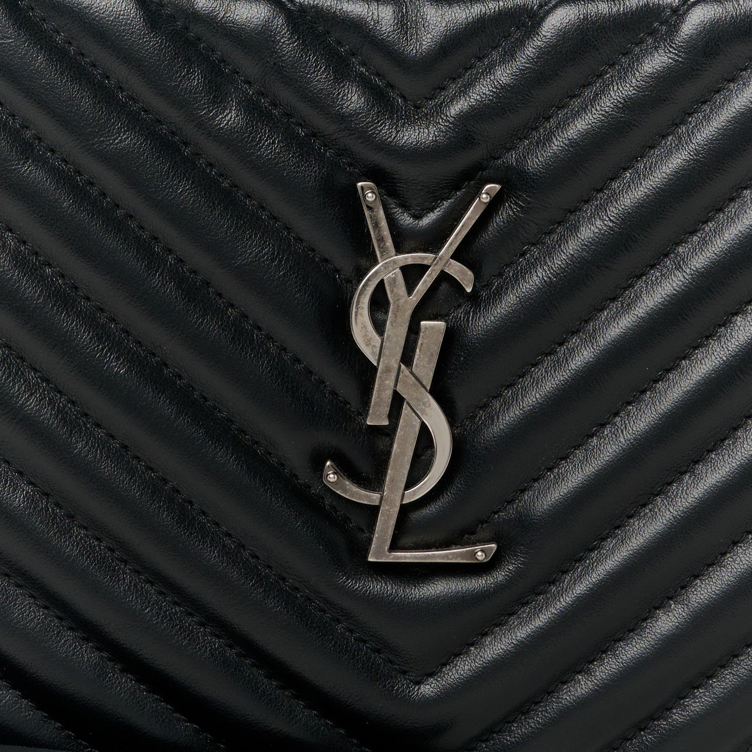 Saint Laurent Calfskin Matelasse Monogram Lou Camera Bag Black 8 of 10
