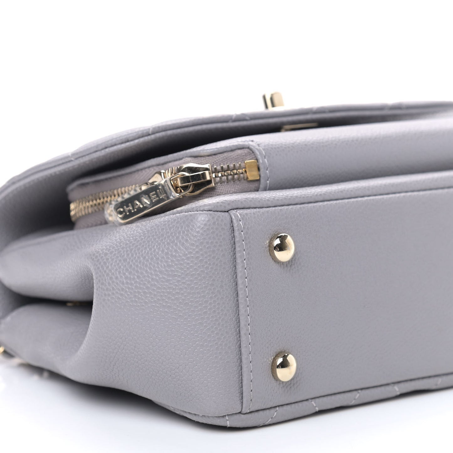 Caviar Quilted Small Business Affinity Flap Grey