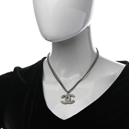 Chanel Double Chain CC Necklace Silver 2 of 6