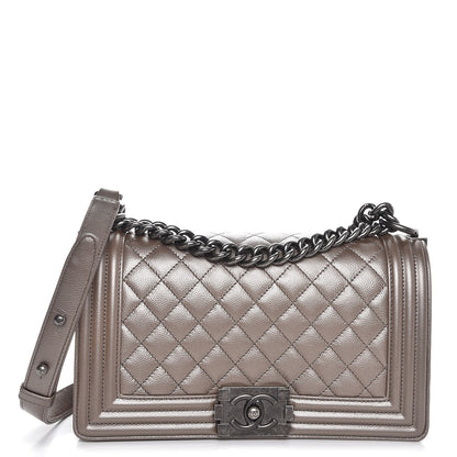 Chanel Metallic Caviar Quilted Medium Boy Flap Copper 1 of 8