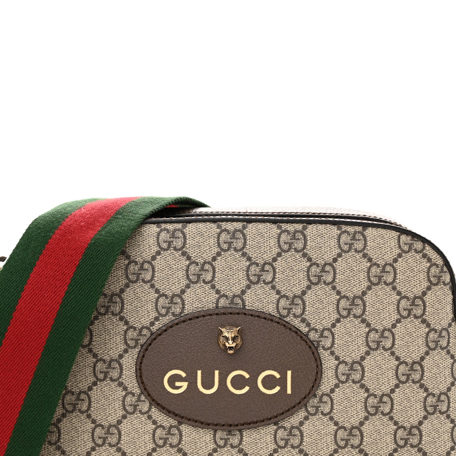 Gucci GG Supreme Monogram Web Neo Vintage Shoulder Bag Beige New Acero Crop 8 of 14
