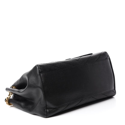Saint Laurent Grain De Poudre Chevron Monogram Medium Nolita Black 4 of 10