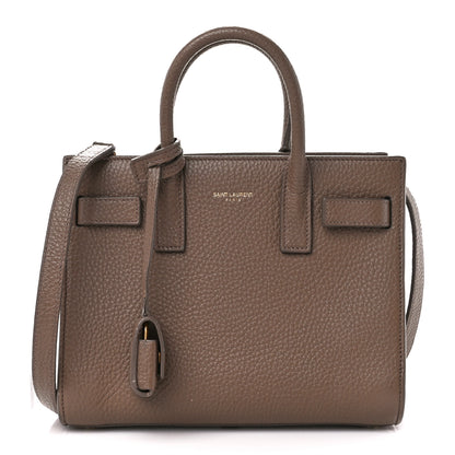 Saint Laurent Grained Calfskin Nano Sac De Jour Poudre Taupe 1 of 16