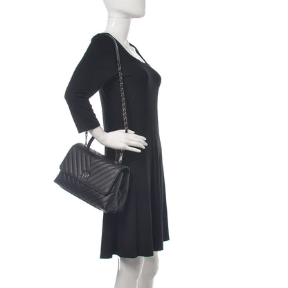 Chanel Caviar Chevron Quilted Small Coco Handle Flap Black 3 of 11