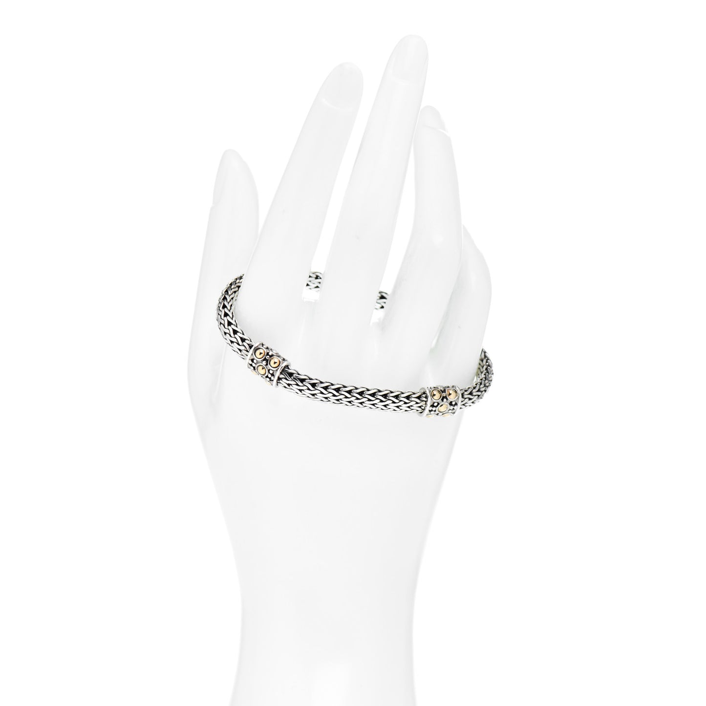 Sterling Silver 18K Yellow Gold Jaisalmer Four Station Classic Chain Bracelet