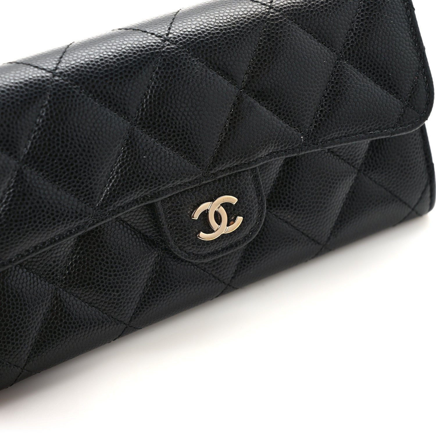 Chanel Caviar Quilted Medium Gusset Flap Wallet Black 8 of 11
