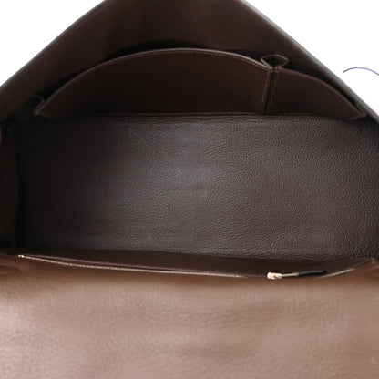 Hermes Taurillon Clemence Shoulder Kelly 40 Cafe 5 of 14