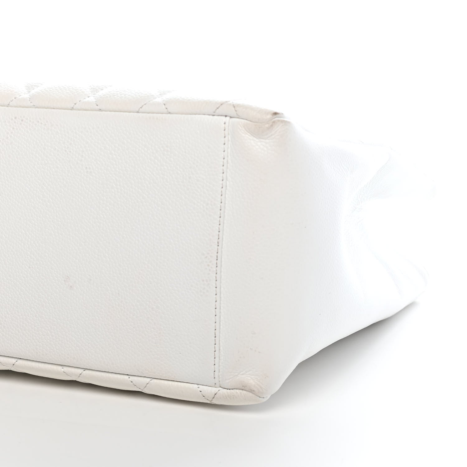 Chanel Caviar Quilted Grand Shopping Tote GST White 9 of 14