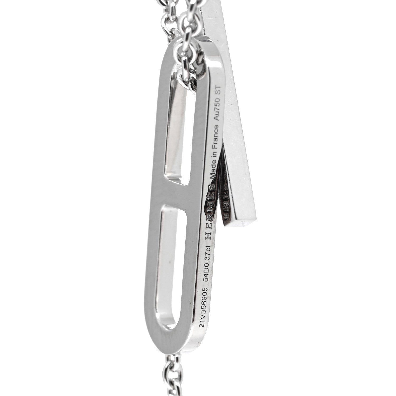 Hermes 18K White Gold Diamond PM Ever Chaine D'Ancre Necklace 4 of 5