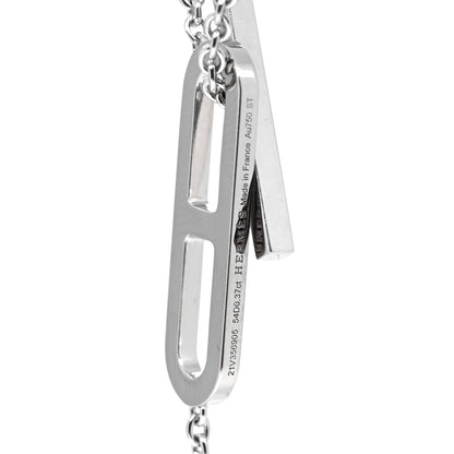 Hermes 18K White Gold Diamond PM Ever Chaine D'Ancre Necklace 4 of 5